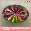 wholesale rainbow oval sewing beads;colorful acrylic beads